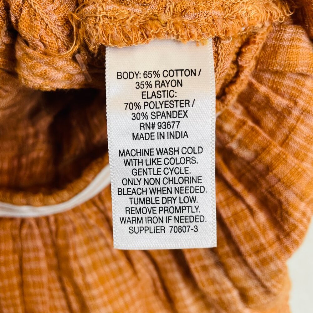 Arizona Jean Co. Rust Orange Plaid Tie Front Flowy Crop Tank Top | NWT | Medium - Picture 7 of 7